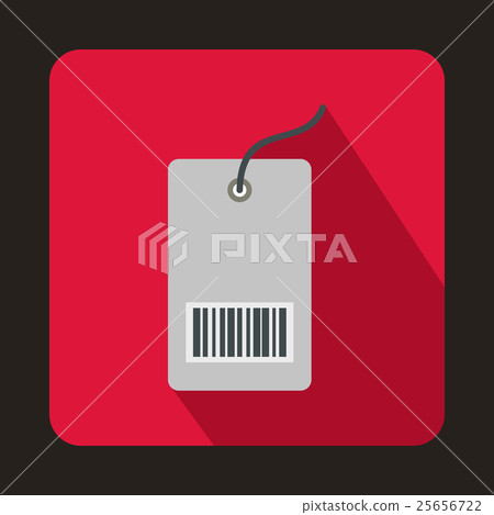 Tag with bar code icon, flat style - Stock Illustration [25656722] - PIXTA