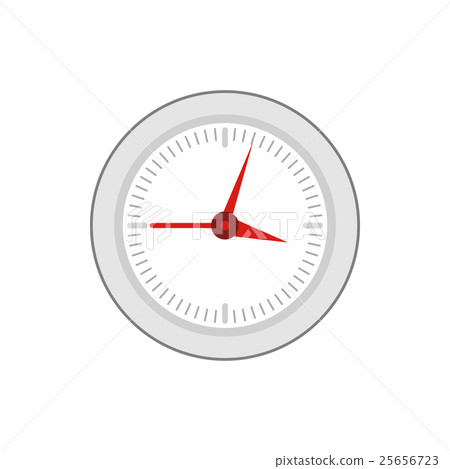 Round wall clock with red arrows icon, flat style 25656723