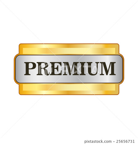 Premium golden label icon in flat style Premium golden label icon in flat style 25656731