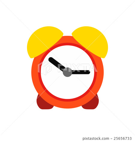 Orange alarm clock icon, flat style Orange alarm clock icon, flat style 25656733
