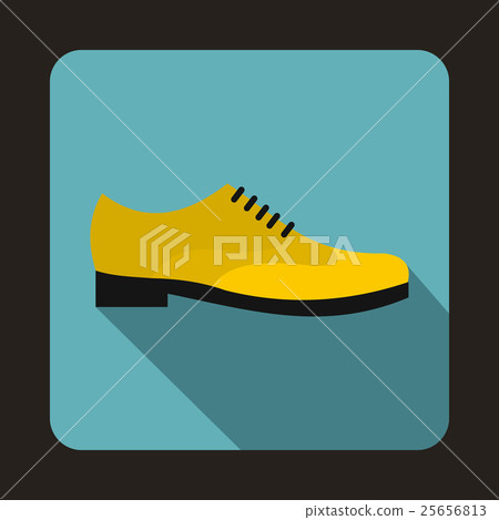 Male yellow shoe icon, flat style - Stock Illustration [25656813] - PIXTA