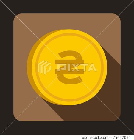 Coin hryvnia icon, flat style Coin hryvnia icon, flat style 25657031