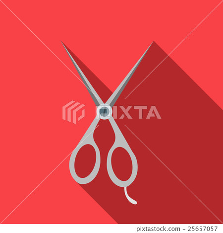 Steel scisors icon in flat style - Stock Illustration [25657057] - PIXTA