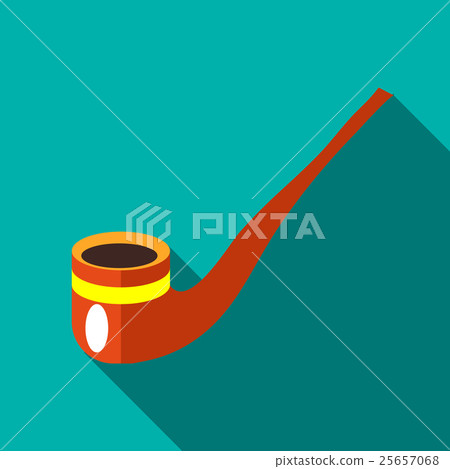 Wooden pipe icon in flat style 25657068