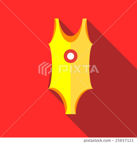 Yellow swimsuit icon, flat style 25657121