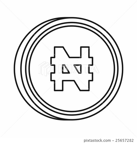 Nigerian naira sign icon, outline style 25657282