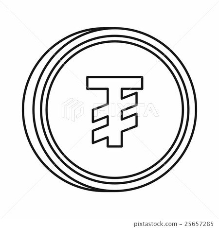 Mongolian Tugrik sign icon, outline style Mongolian Tugrik sign icon, outline style 25657285