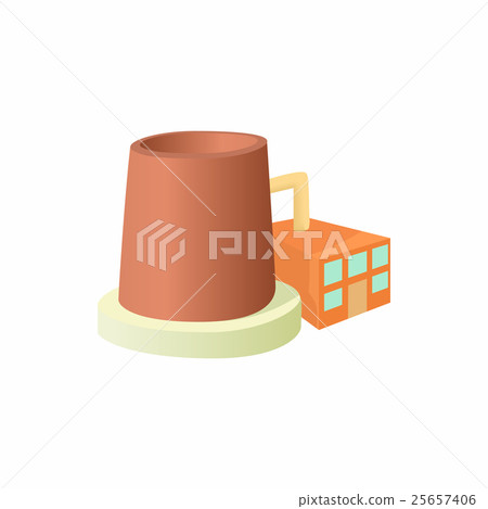 Factory with cylinder to store chemicals icon 25657406