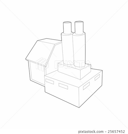 Factory with cylinder to store chemicals icon Factory with cylinder to store chemicals icon 25657452