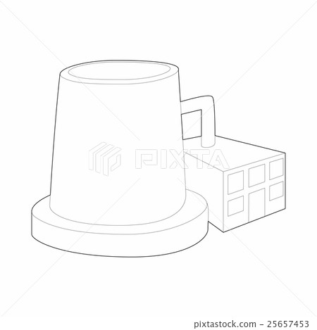 Large chemical plant icon, outline style 25657453