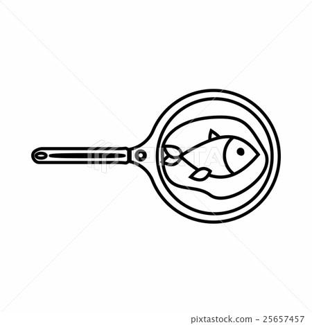 Net with fish icon, outline style Net with fish icon, outline style 25657457