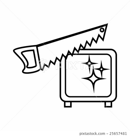 Focus cutting saw icon, outline style 25657481
