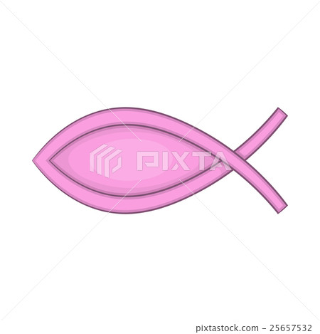 Christian fish symbol icon, cartoon style 25657532