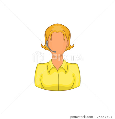 Support phone operator in headset icon Support phone operator in headset icon 25657595