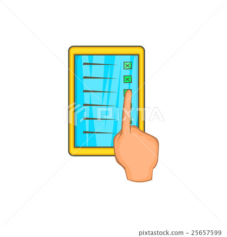 Checklist with hand icon, cartoon style Checklist with hand icon, cartoon style 25657599