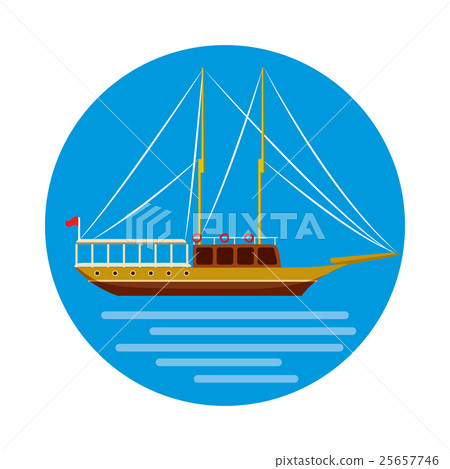 Ship icon in cartoon style 25657746