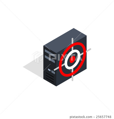 Computer system unit and red target icon 25657748