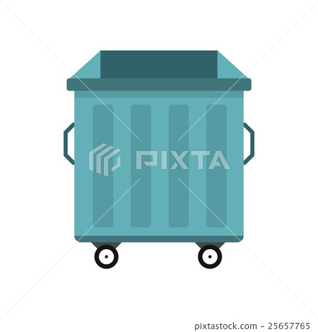 Dumpster on wheels icon, flat style Dumpster on wheels icon, flat style 25657765