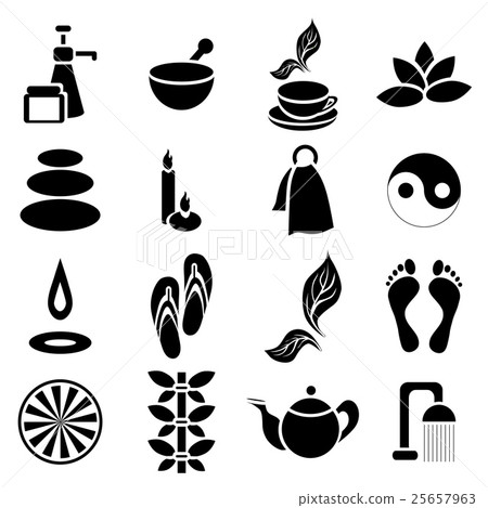Spa icons set, simple style Spa icons set, simple style 25657963