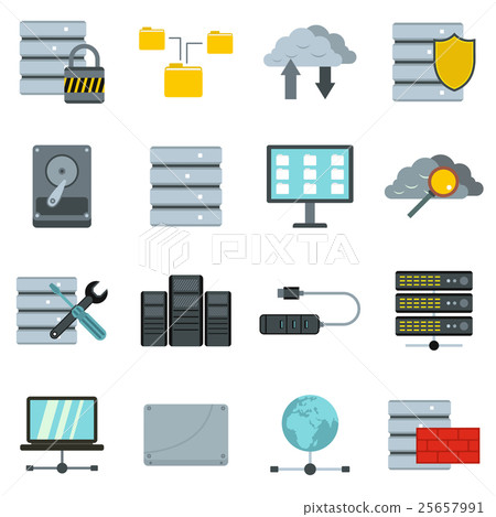 Database icons set, flat style Database icons set, flat style 25657991
