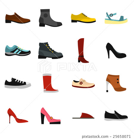 Shoe icons set in flat style Shoe icons set in flat style 25658071