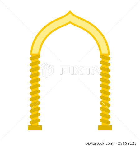 Arch in the oriental style icon, flat style 25658123