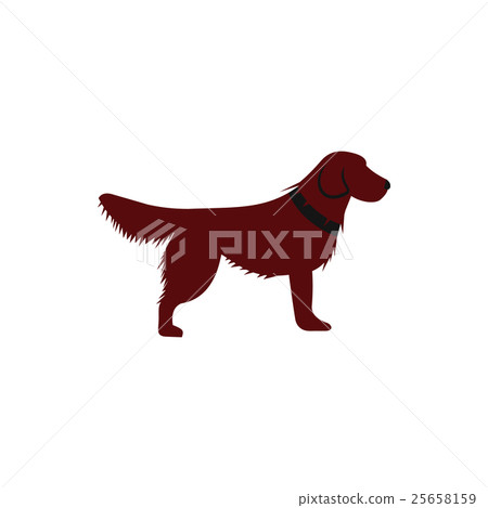Irish setter icon, flat style 25658159