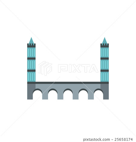 Tower bridge icon in flat style 25658174