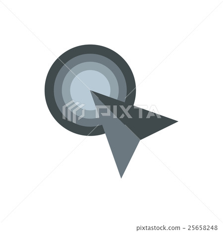 Grey arrow cursor icon, flat style 25658248
