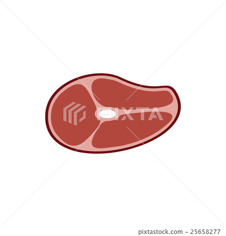 Piece of meat beef icon, flat style - Stock Illustration [25658277] - PIXTA
