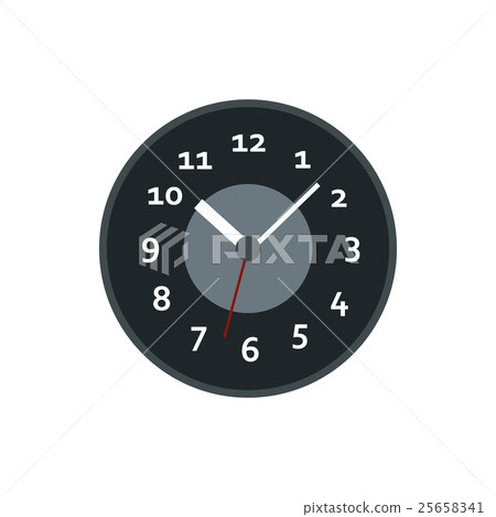 Black wall clock icon, flat style Black wall clock icon, flat style 25658341