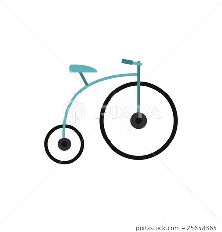 Retro bike icon, flat style 25658365