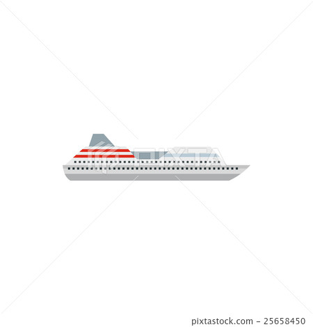 Cruise liner icon in flat style 25658450