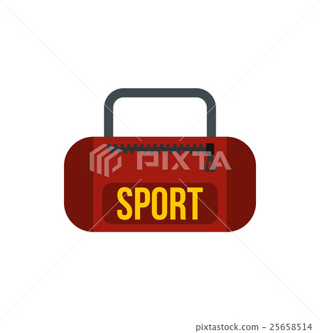 Red sports bag icon in flat style 25658514