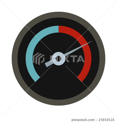 Black tachometer icon, flat style Black tachometer icon, flat style 25658528