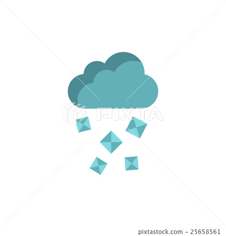 Cloud and hail icon in flat style Cloud and hail icon in flat style 25658561