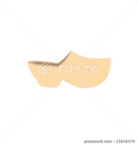 Wooden shoe icon in flat style 25658579