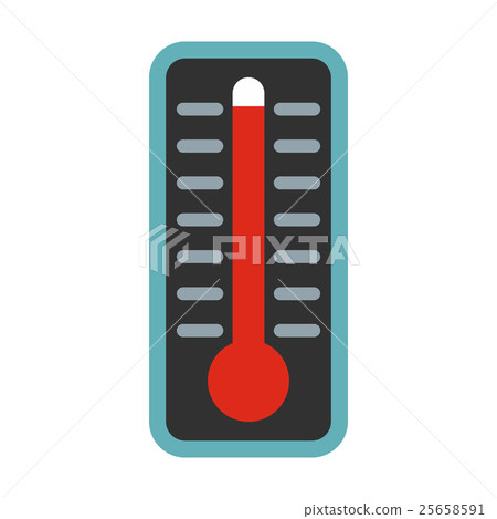 Thermometer indicates high temperature icon - Stock Illustration ...