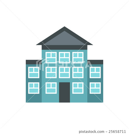 Bank building icon, flat style - Stock Illustration [25658711] - PIXTA