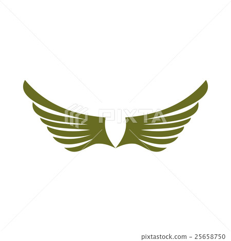 Two green wing birds icon, flat style - Stock Illustration [25658750 ...