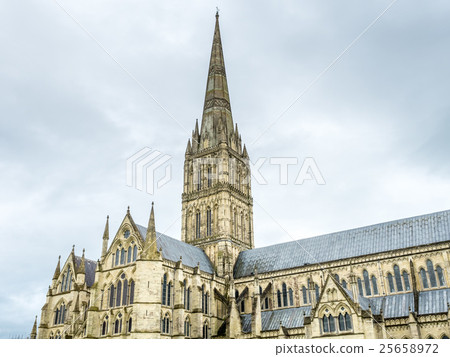 Salisbury cathedral under cloudy sky 25658972
