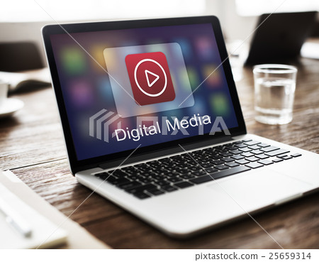 Digital Music Streaming Multimedia Entertainment Online Concept 25659314