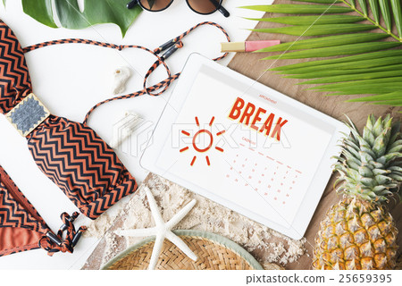 Summer Calendar Schedule Fun Happiness Concept 25659395