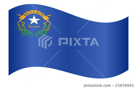 Flag of Nevada waving on white background Flag of Nevada waving on white background 25659943
