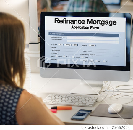 Refinance Mortgage Application Form Concept Refinance Mortgage Application Form Concept 25662004