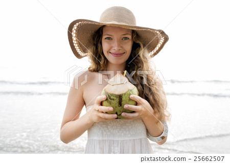 Girl Beach Summer Holiday Vacation Relaxation Concept 25662507