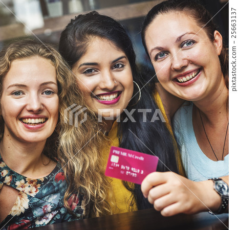Women Friends CRedit Card Shopping Concept 25663137