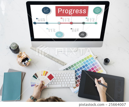 Progress Stock Figures Timeline Concept Progress Stock Figures Timeline Concept 25664007