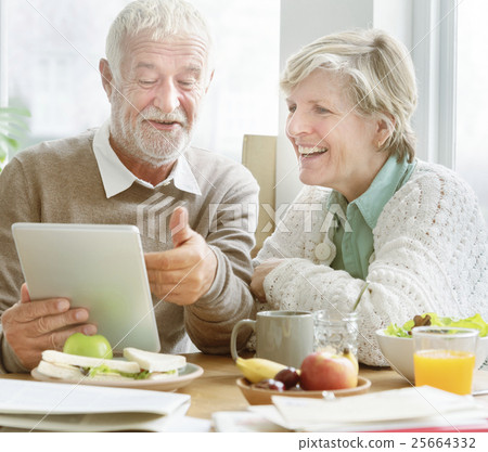 Senior Retirement Breakfast Meal Food Dining Concept 25664332