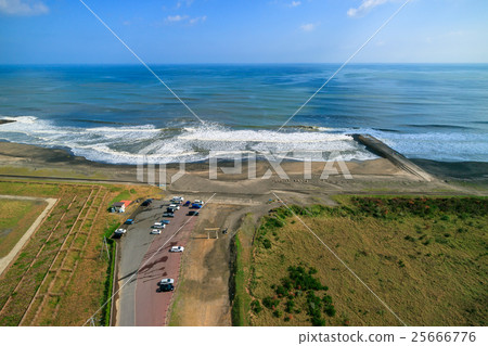 Aerial view of Surfing's popular Ichinomiya eastwest coast 25666776